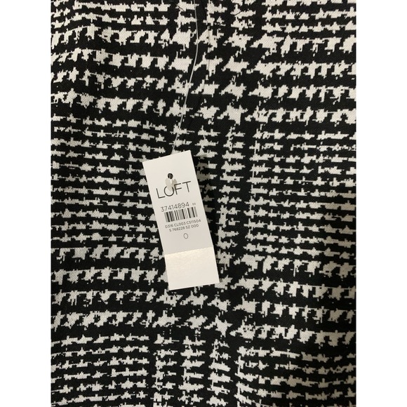 NWT Loft Sz 0 Houndstooth Plaid Mini Dress Black White Stretch Pockets - Picture 5 of 10